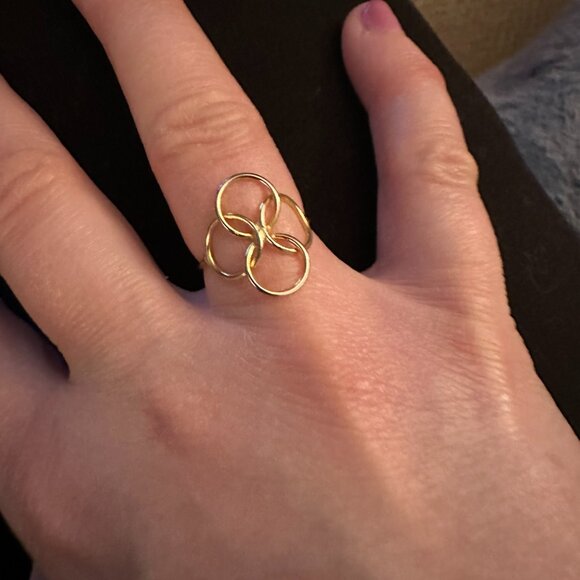 circles goldtone ring sz 7 - Picture 6 of 10